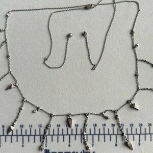 Kendra Scott adjustable gunmetal fringe necklace